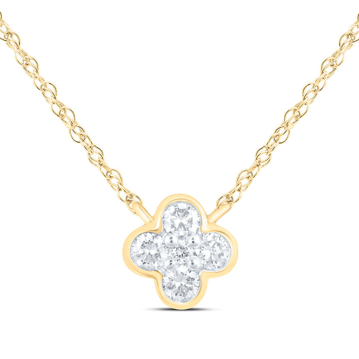 1/6CTW-NAT DIA NK FASHION CLOVER NECKLACE (17 INCH) Daisy Joyeria