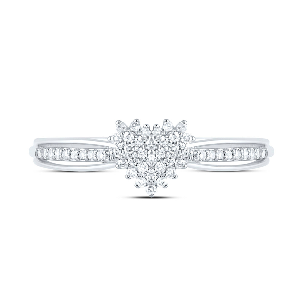 1/6CTW-NAT DIA NK FASHION HEART RING Daisy Joyeria