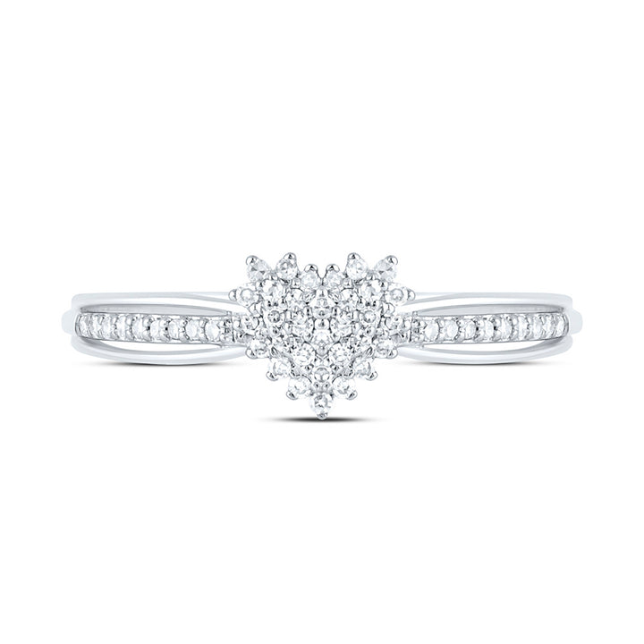 1/6CTW-NAT DIA NK FASHION HEART RING Daisy Joyeria