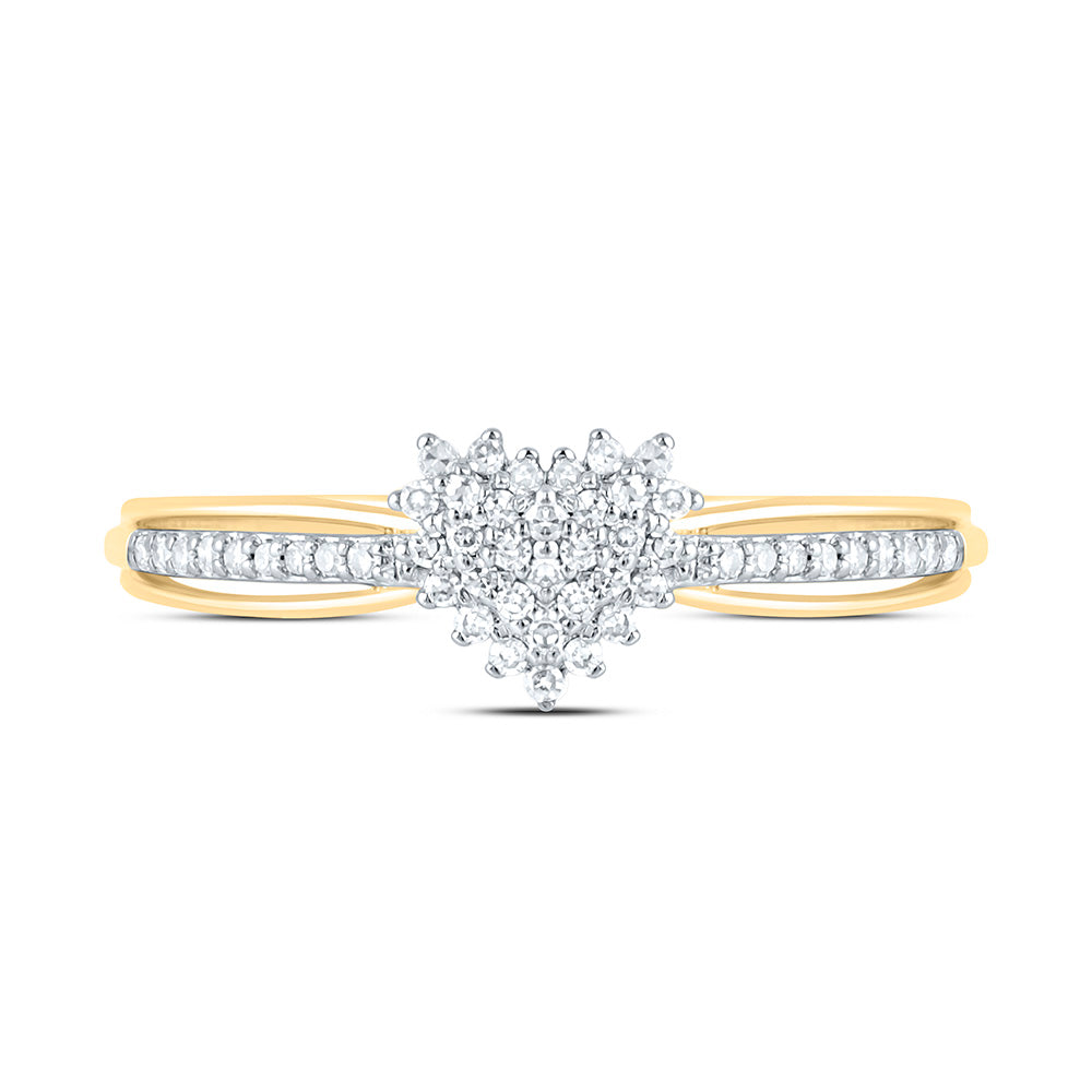 1/6CTW-NAT DIA NK FASHION HEART RING Daisy Joyeria