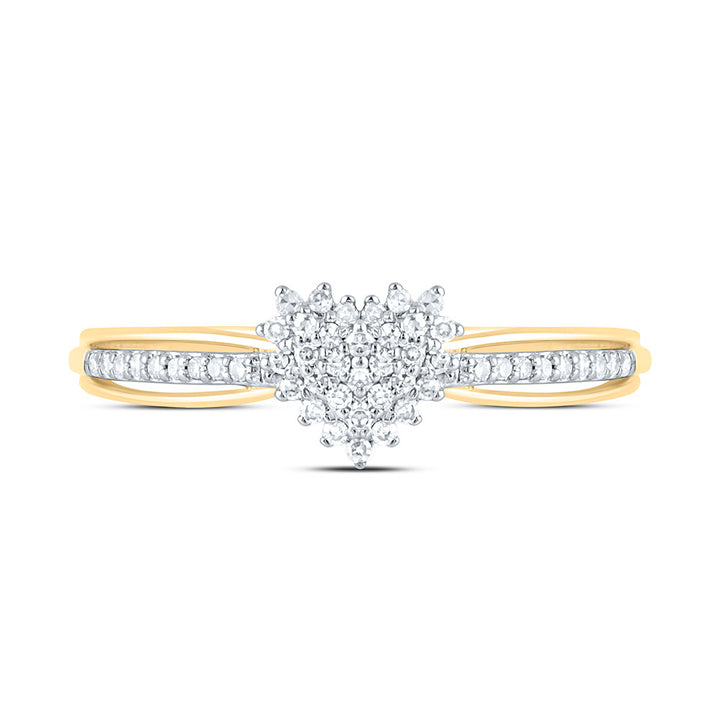 1/6CTW-NAT DIA NK FASHION HEART RING Daisy Joyeria