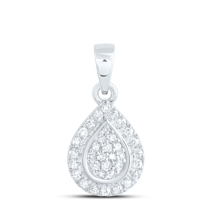 1/10CTW-NAT DIA NK FASHION PEAR PENDANT Daisy Joyeria