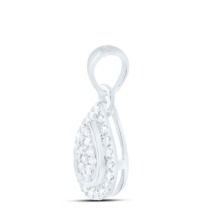 1/10CTW-NAT DIA NK FASHION PEAR PENDANT Daisy Joyeria