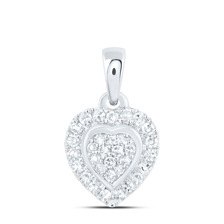 1/8CTW-NAT DIA NK FASHION HEART PENDANT Daisy Joyeria
