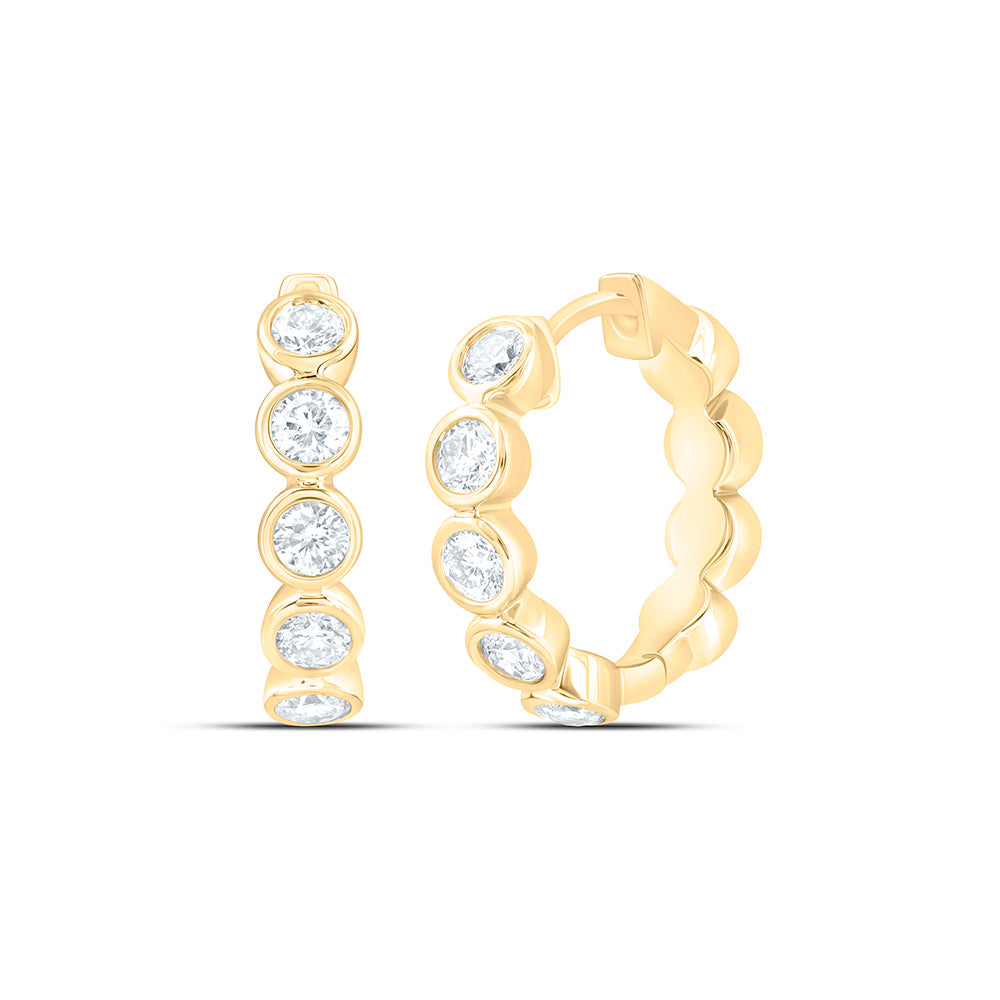 5/8CTW-NAT DIA CN FASHION HOOP EARRING Daisy Joyeria