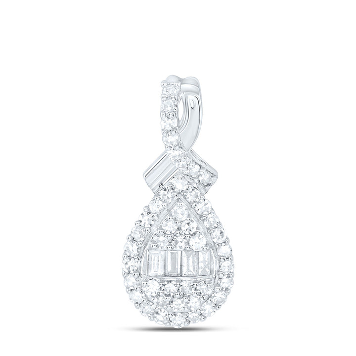 1/5CTW-NAT DIA NK FASHION PEAR PENDANT Daisy Joyeria