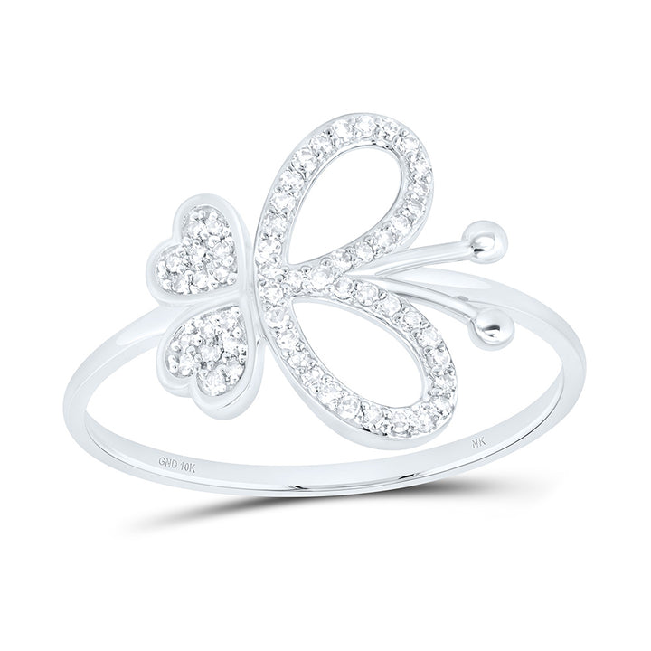 1/6CTW-NAT DIA NK FASHION BUTTERFLY RING Daisy Joyeria