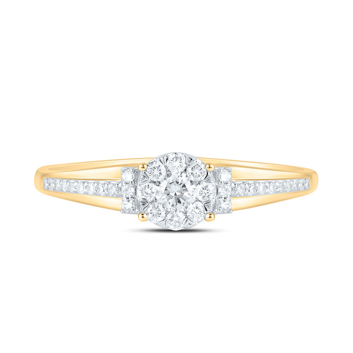 1/4CTW-NAT DIA NK FASHION ROUND RING Daisy Joyeria
