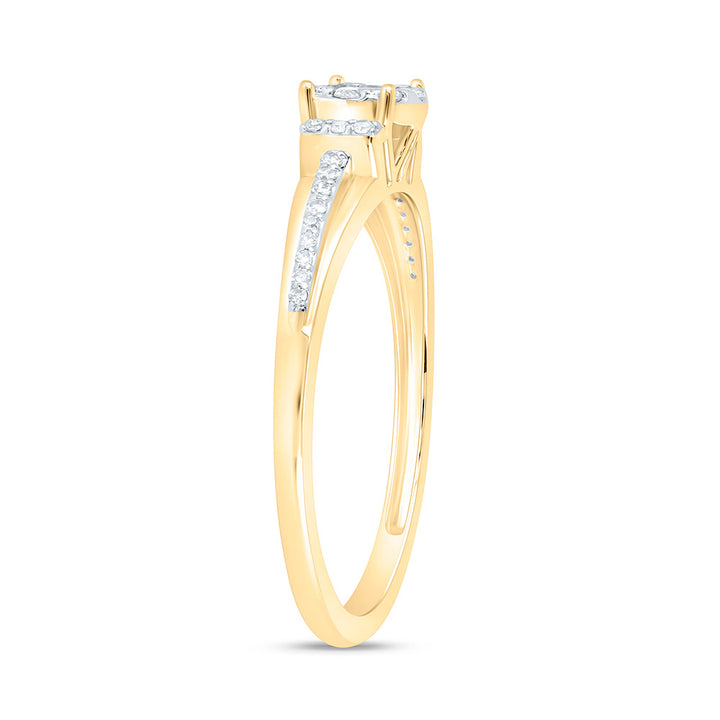 1/4CTW-NAT DIA NK FASHION ROUND RING Daisy Joyeria