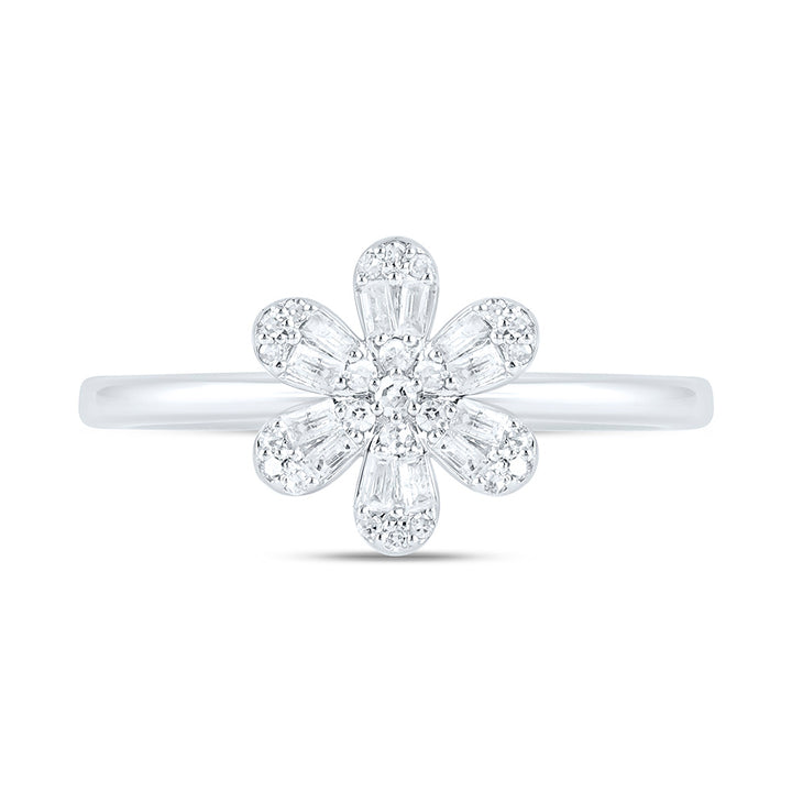 1/6CTW-NAT DIA NK FASHION FLOWER RING Daisy Joyeria