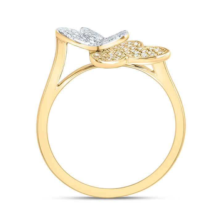 1/6CTW-NAT DIA NK FASHION BUTTERFLY RING Daisy Joyeria