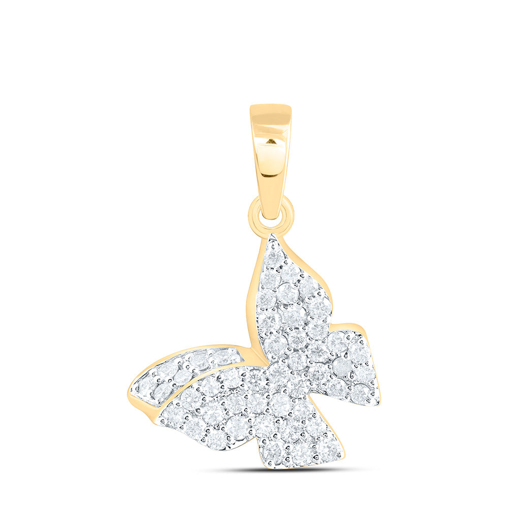 1/2CTW-NAT DIA NK FASHION BUTTERFLY PENDANT Daisy Joyeria
