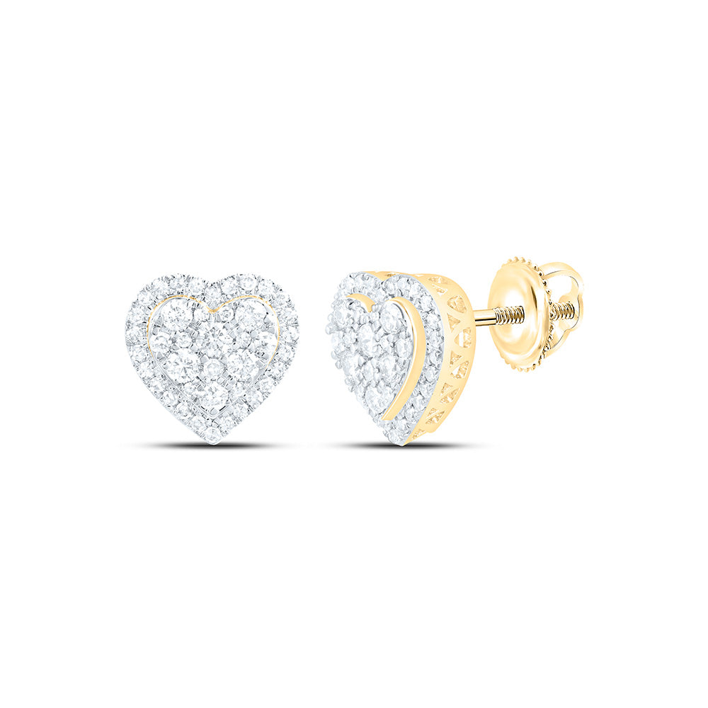 1/2CTW-NAT DIA NK FASHION HEART EARRING Daisy Joyeria