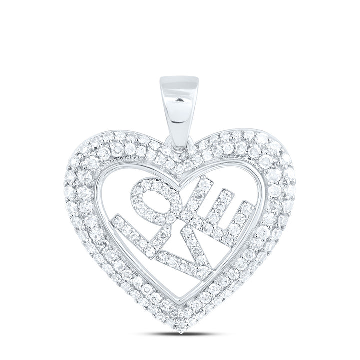 1/2CTW-NAT DIA NK FASHION LOVE HEART PENDANT Daisy Joyeria