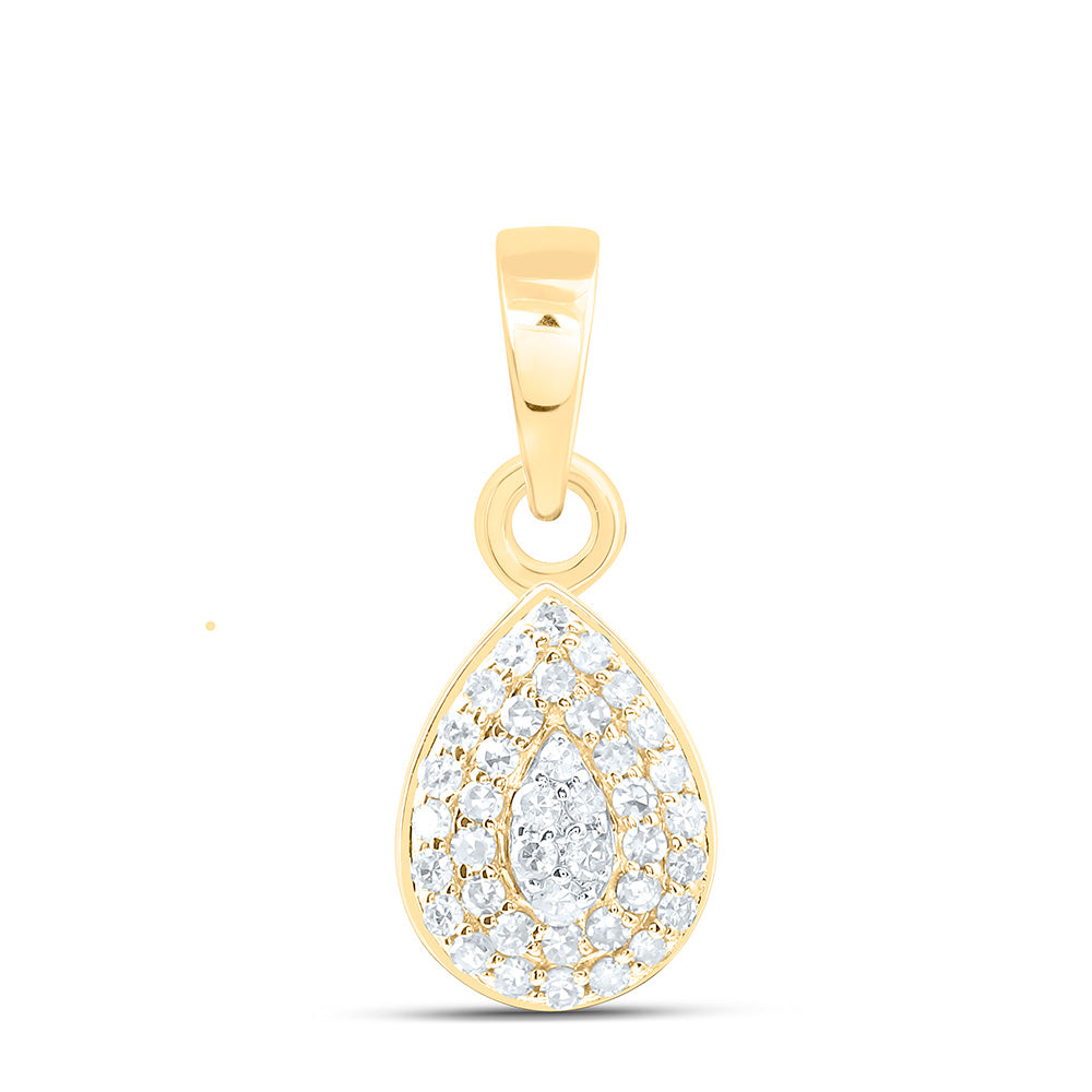 1/8CTW-NAT DIA NK FASHION PEAR PENDANT Daisy Joyeria