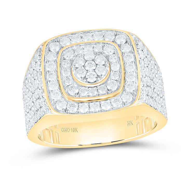 2 1/3CTW-NAT DIA NK CUSHION MENS RING Daisy Joyeria