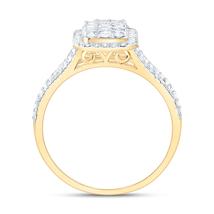 5/8CTW-NAT DIA NK FASHION EMERALD RING Daisy Joyeria