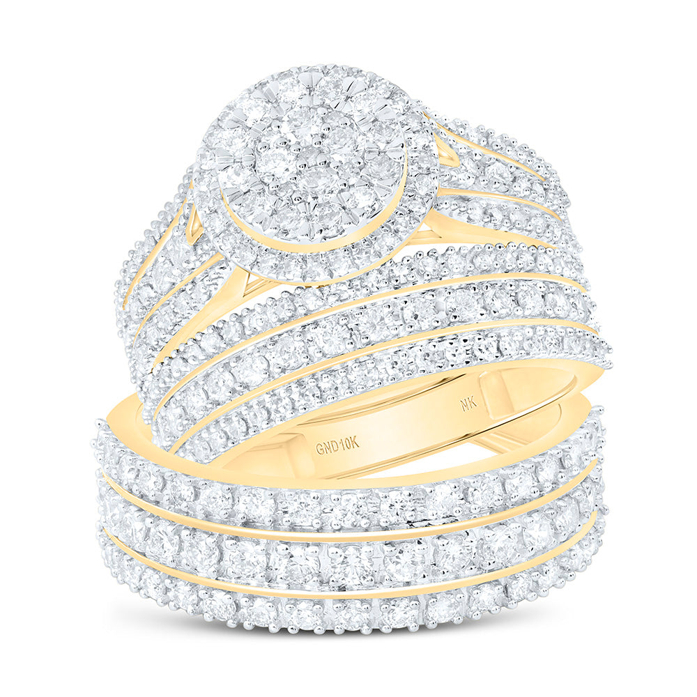 1 7/8CTW-NAT DIA NK FASHION ROUND TRIO SET Daisy Joyeria