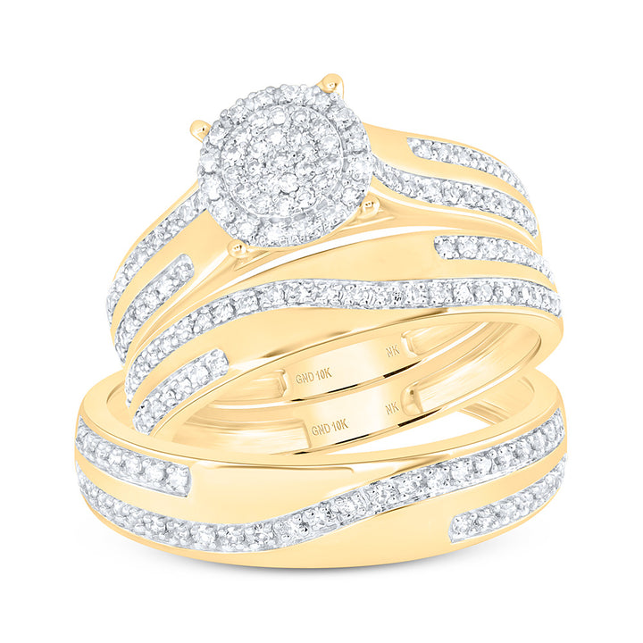 1/2CTW-NAT DIA NK FASHION ROUND TRIO SET Daisy Joyeria