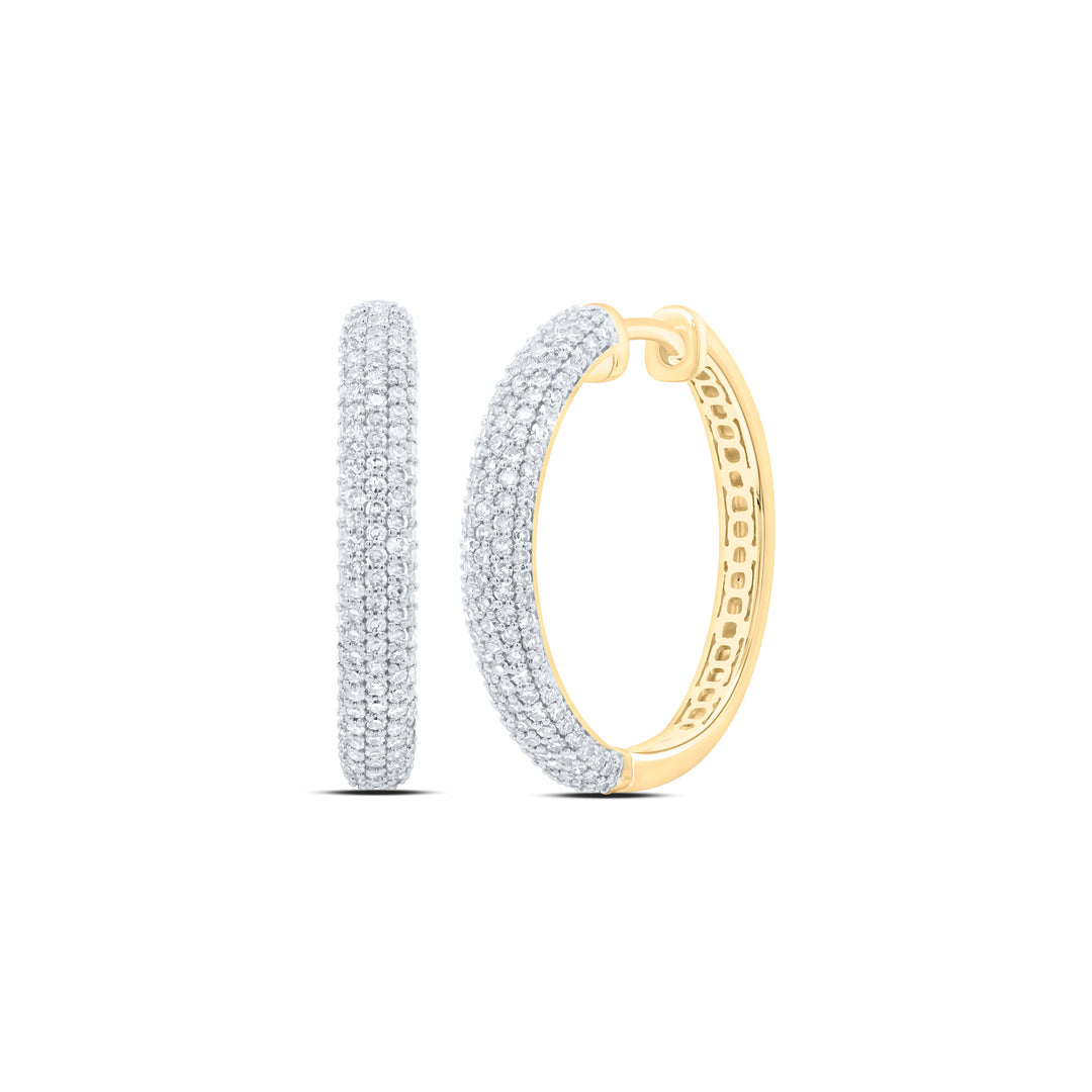 1CTW-NAT DIA NK FASHION HOOP EARRING Daisy Joyeria
