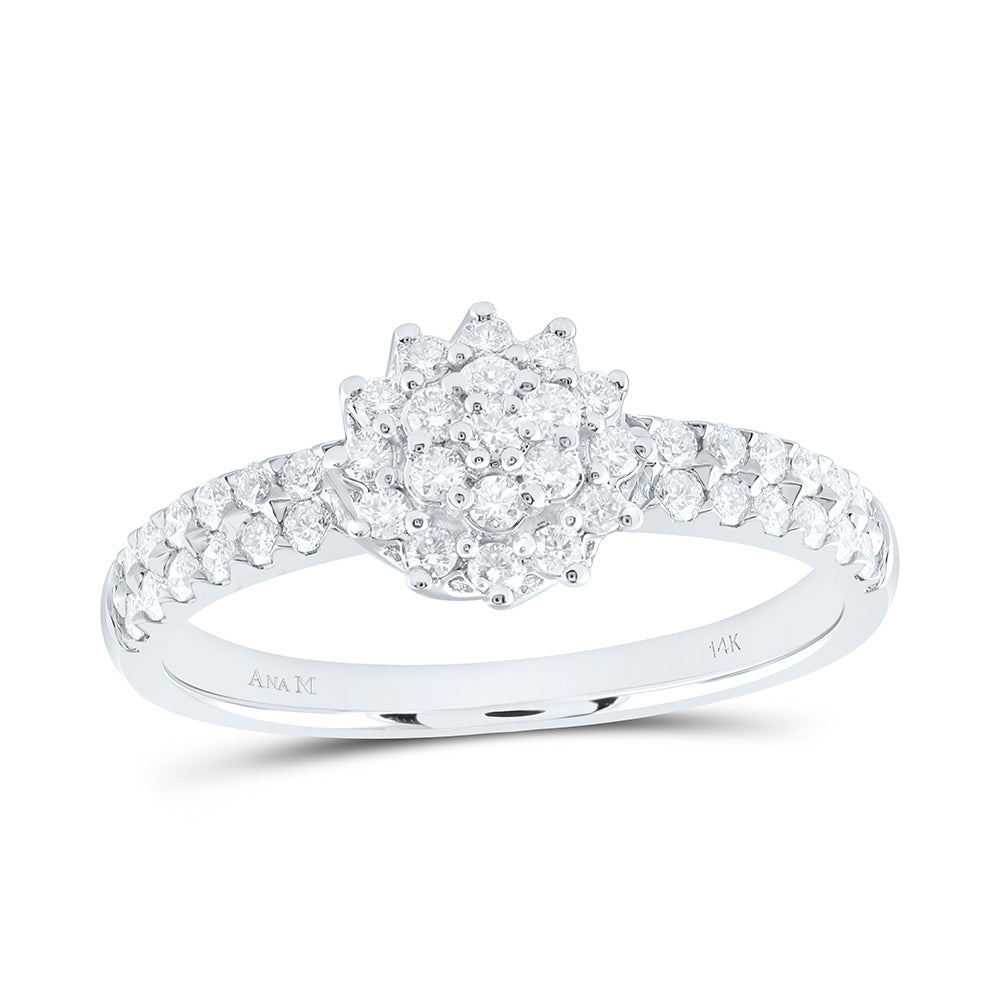 1/2CTW-NAT DIA ANA M FASHION FLOWER RING Daisy Joyeria