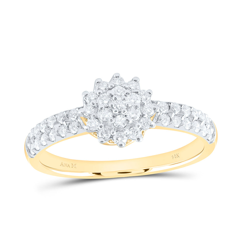 1/2CTW-NAT DIA ANA M FASHION FLOWER RING Daisy Joyeria
