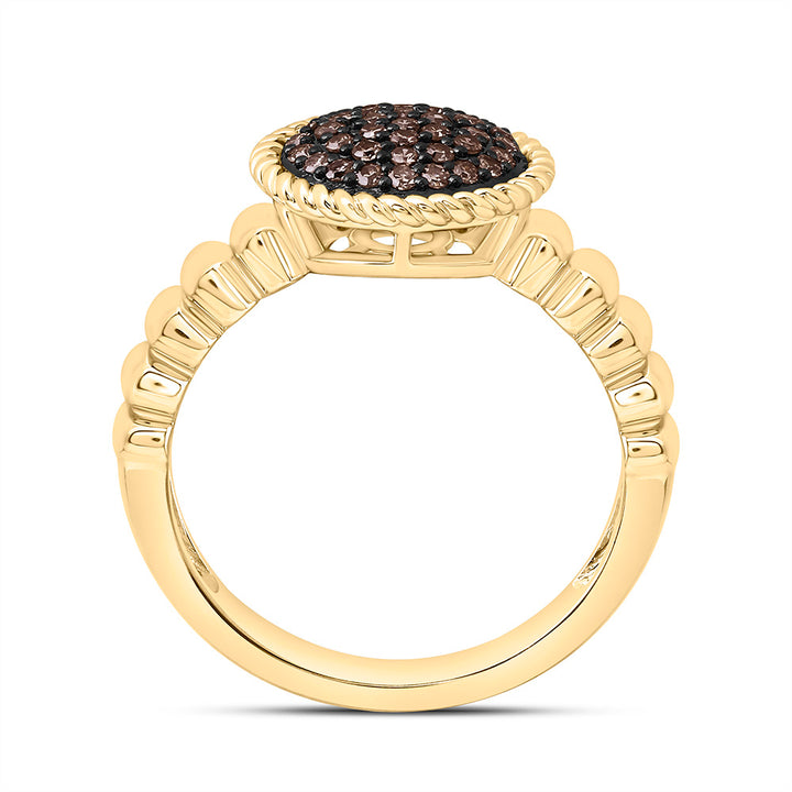1/4CTW-NAT DIA FASHION COGNAC NATURAL ROUND RING Daisy Joyeria