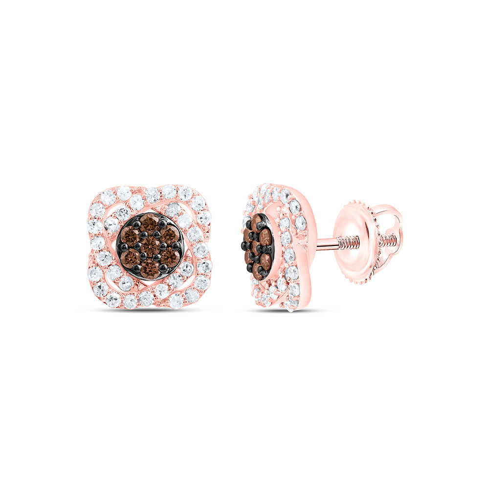 5/8CTW-NAT DIA P1 GIFT COGNAC NATURAL FLOWER EARRING Daisy Joyeria
