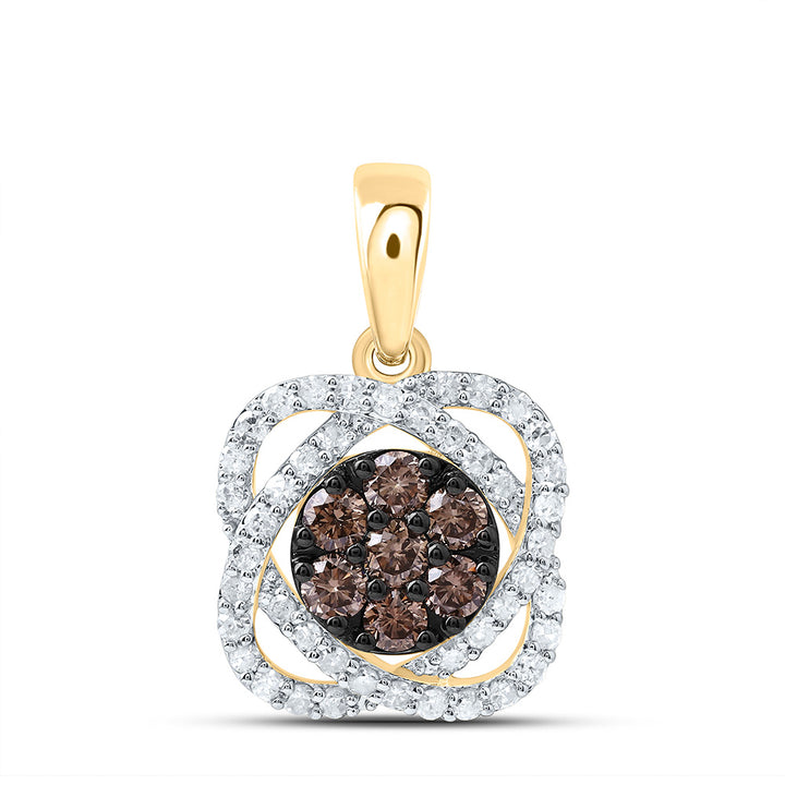 1/2CTW-NAT DIA P1 GIFT COGNAC NATURAL FLOWER PENDANT Daisy Joyeria