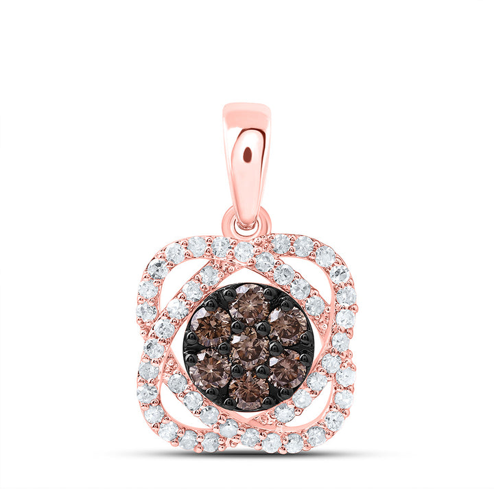 1/2CTW-NAT DIA P1 GIFT COGNAC NATURAL FLOWER PENDANT Daisy Joyeria