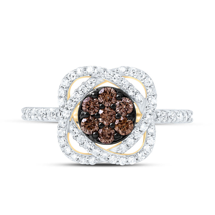5/8CTW-NAT DIA P1 GIFT COGNAC NATURAL FLOWER RING Daisy Joyeria