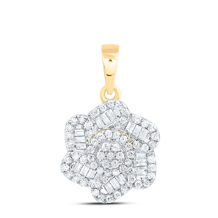 3/8CTW-NAT DIA CN FASHION FLOWER PENDANT Daisy Joyeria