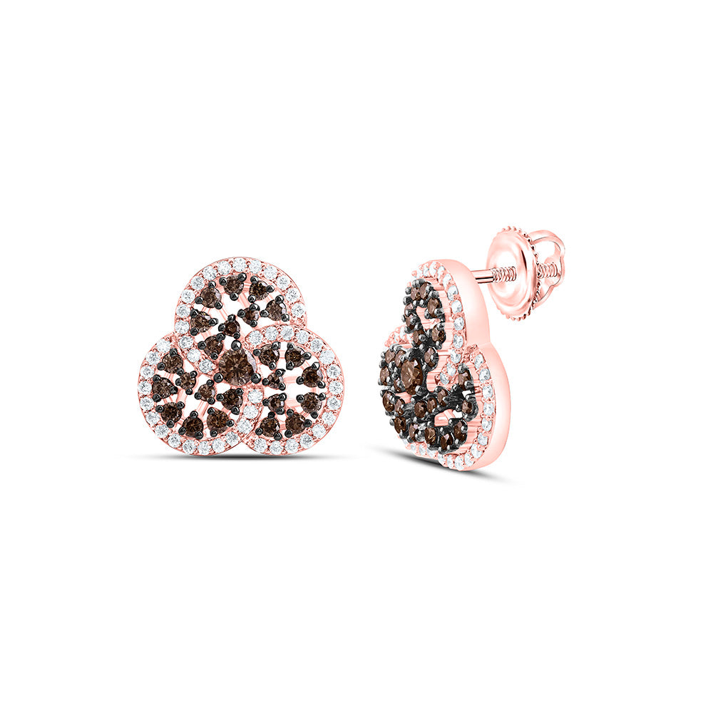 7/8CTW-NAT DIA CN COGNAC NATURAL TRINITY EARRING Daisy Joyeria