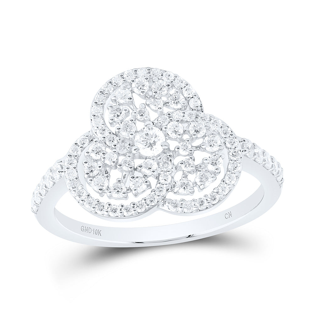 1/2CTW-NAT DIA CN FASHION TRINITY ROUND RING Daisy Joyeria