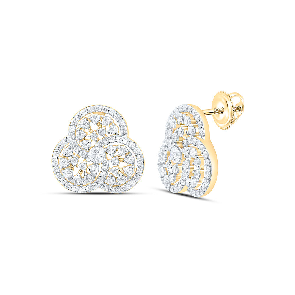 7/8CTW-NAT DIA CN FASHION TRINITY EARRING Daisy Joyeria