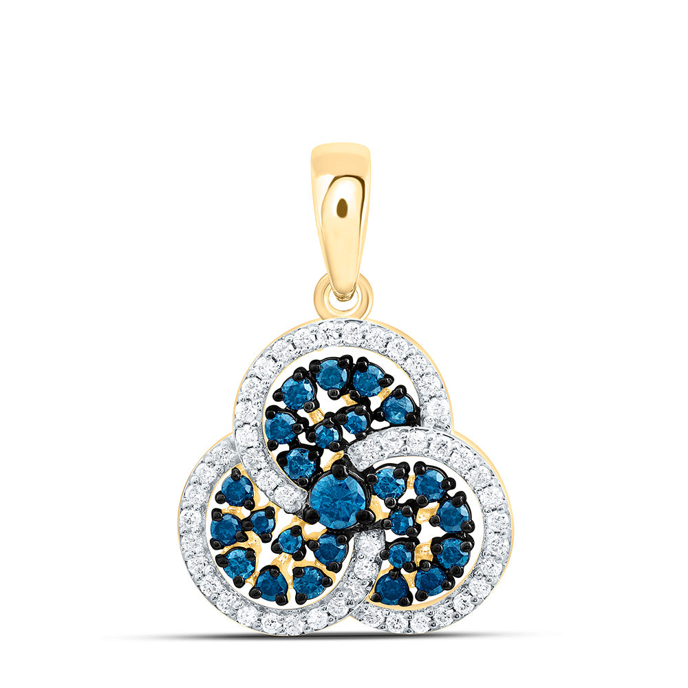 5/8CTW-NAT DIA CN BLUE DIAMOND TRINITY PENDANT Daisy Joyeria