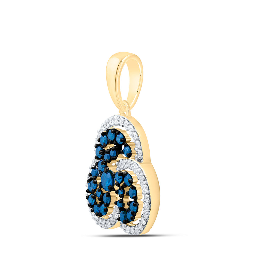 5/8CTW-NAT DIA CN BLUE DIAMOND TRINITY PENDANT Daisy Joyeria