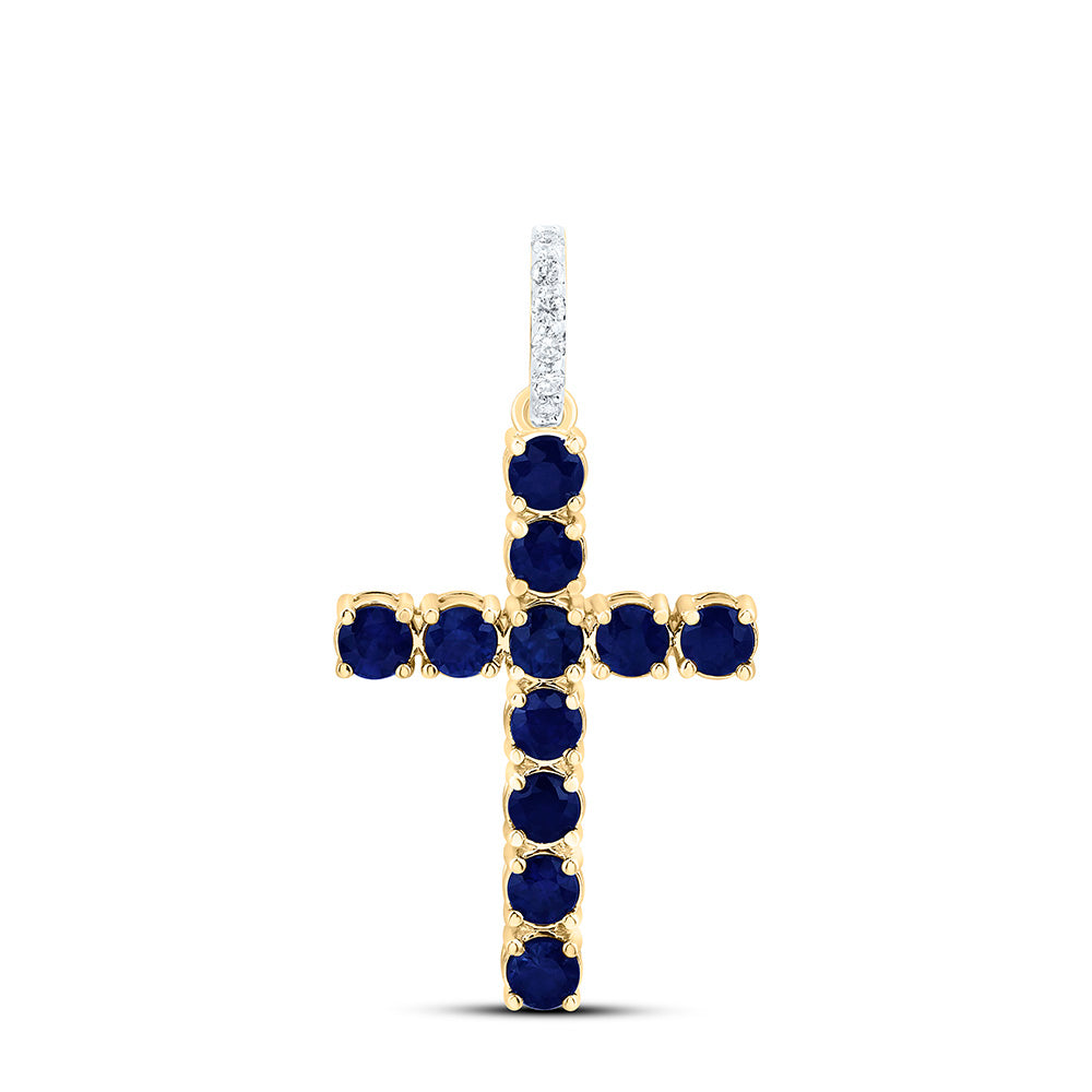 1/20CTW-NAT DIA ANM M  1 CT-RD-BS NAT GEM CROSS PENDANT Daisy Joyeria