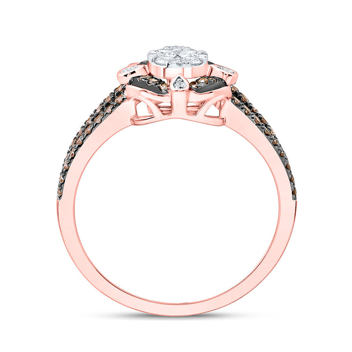 1/2CTW-NAT DIA CN FASHION COGNAC NATURAL ROUND RING Daisy Joyeria