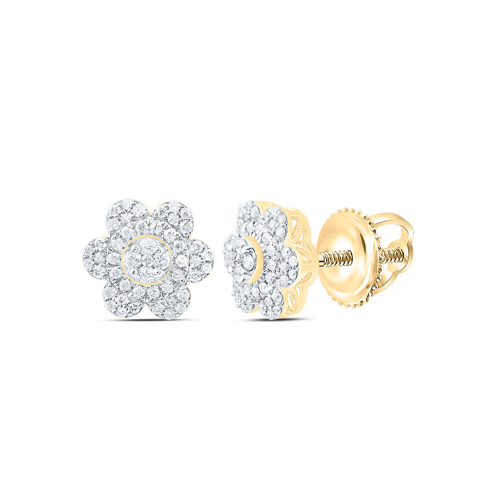 1/3CTW-NAT DIA CN FASHION FLOWER EARRING Daisy Joyeria
