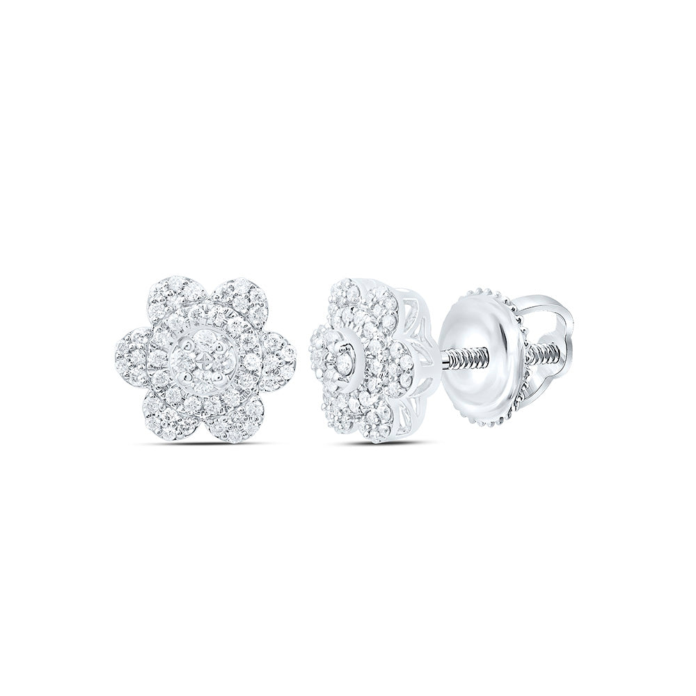 1/3CTW-NAT DIA CN FASHION FLOWER EARRING Daisy Joyeria