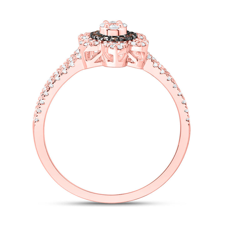 3/8CTW-NAT DIA CN FASHION COGNAC NATURAL FLOWER RING Daisy Joyeria