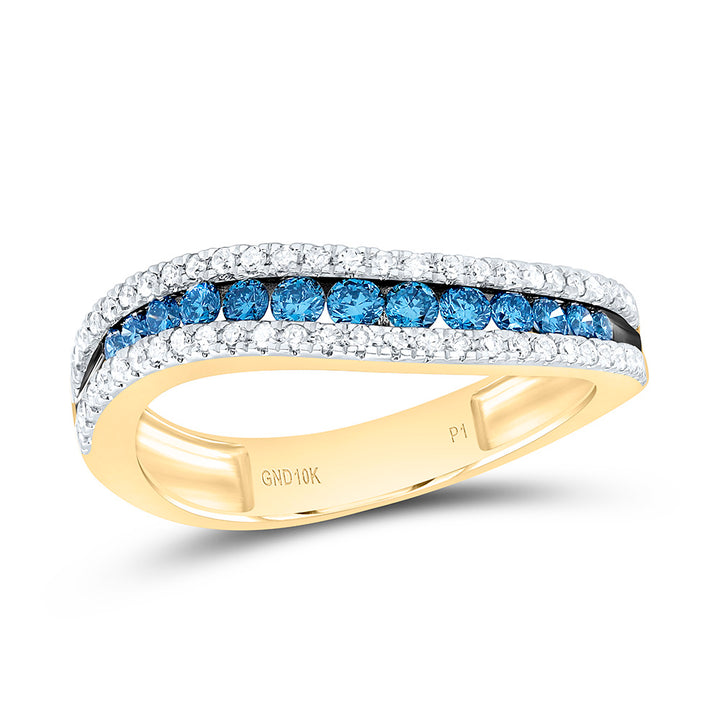 1/2CTW-NAT DIA P1 BLUE DIAMOND GIFT RING Daisy Joyeria