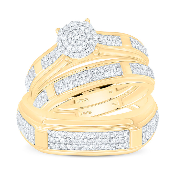 3/4CTW-NAT DIA NK FASHION ROUND TRIO SET Daisy Joyeria