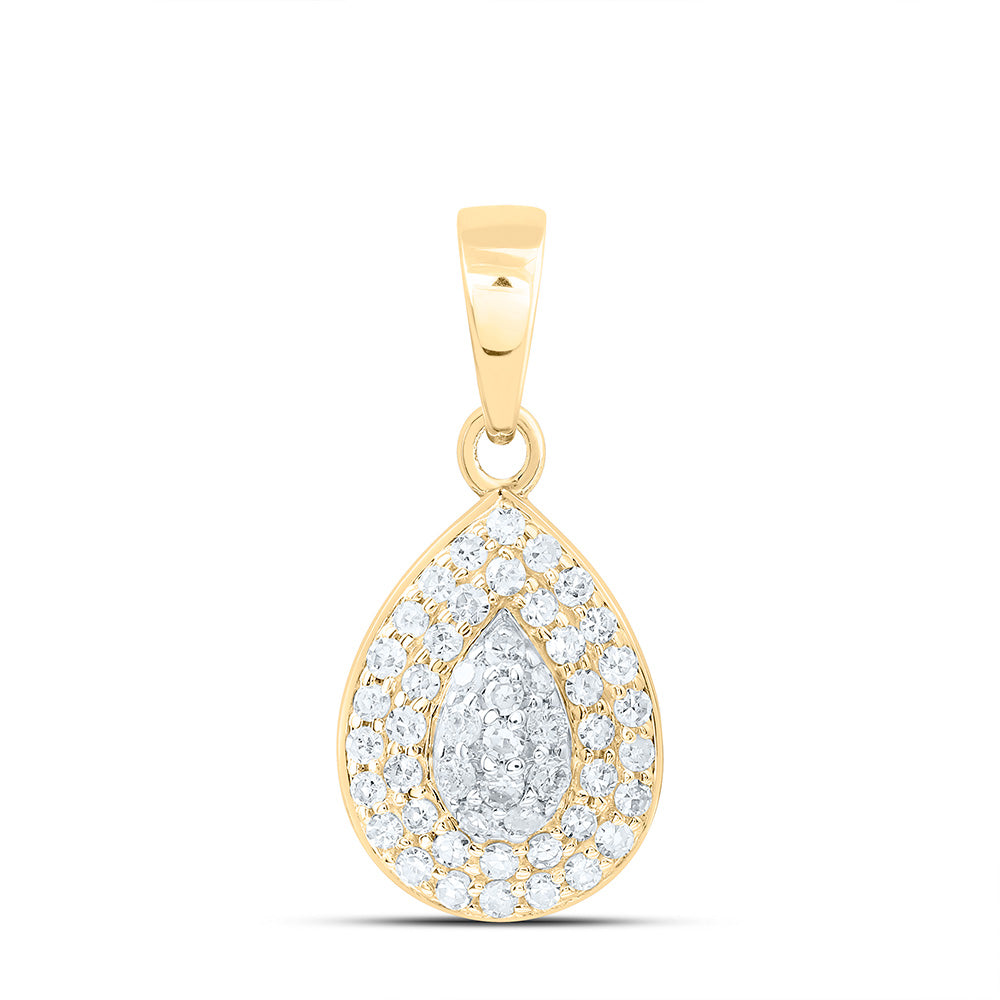 1/5CTW-NAT DIA NK FASHION PEAR PENDANT Daisy Joyeria