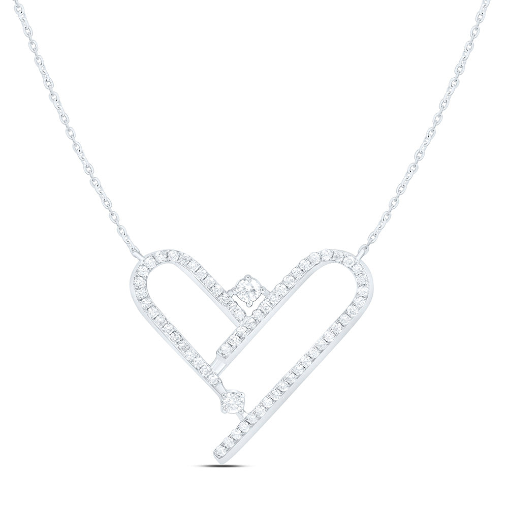 1/3CTW-NAT DIA ANA M FASHION HEART NECKLACE (18 INCH) Daisy Joyeria