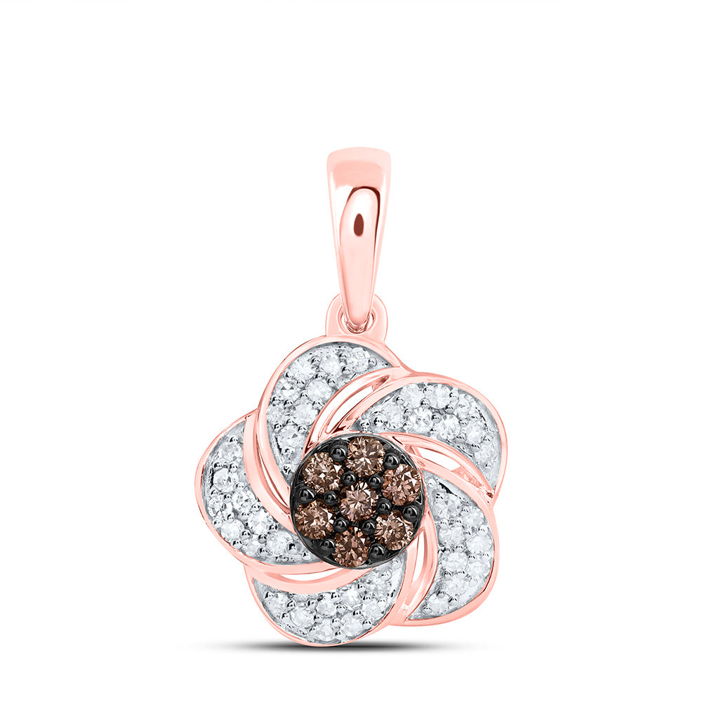 1/4CTW-NAT DIA CN FASHION COGNAC NATURAL FLOWER PENDANT Daisy Joyeria