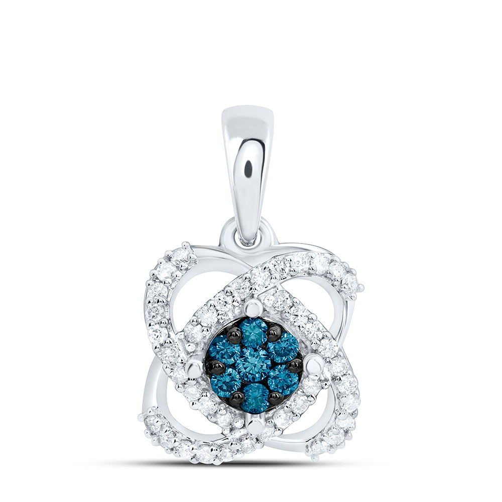 1/4CTW-NAT DIA CN BLUE DIAMOND FASHION PENDANT Daisy Joyeria