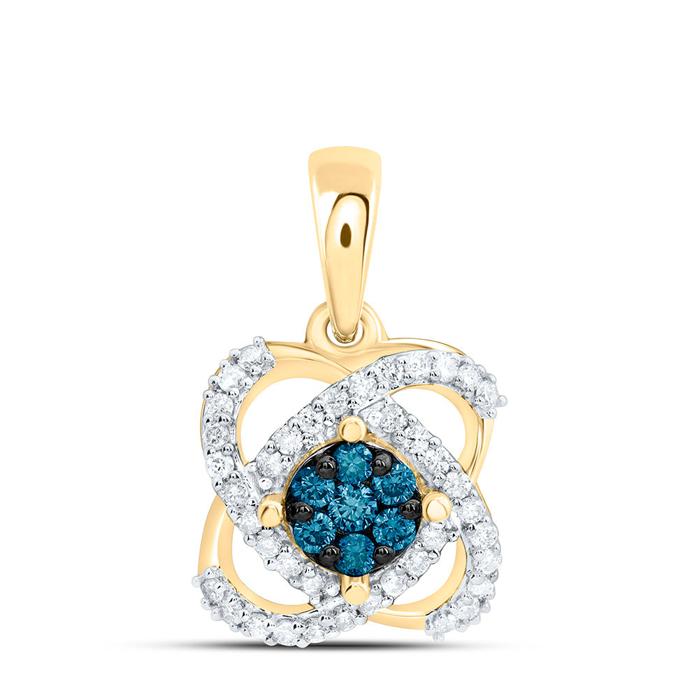 1/4CTW-NAT DIA CN BLUE DIAMOND FASHION PENDANT Daisy Joyeria