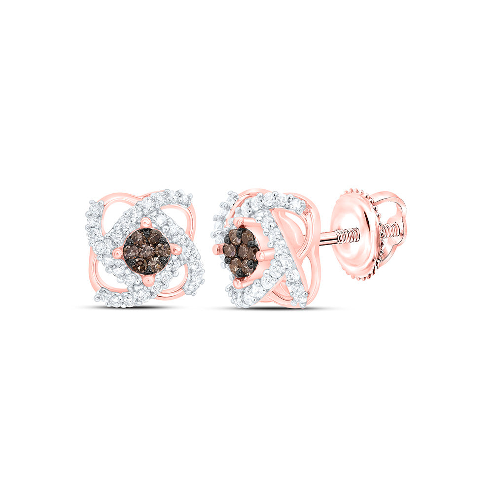 1/4CTW-NAT DIA CN COGNAC NATURAL EARRING Daisy Joyeria